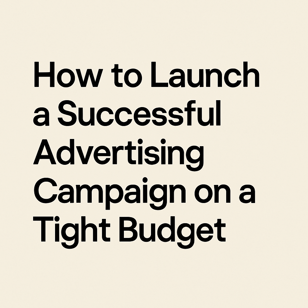 How to Launch a Successful Advertising Campaign on a Tight Budget
