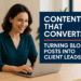 Small business professional reviewing blog analytics on a laptop, symbolizing strategic content creation that converts readers into clients.