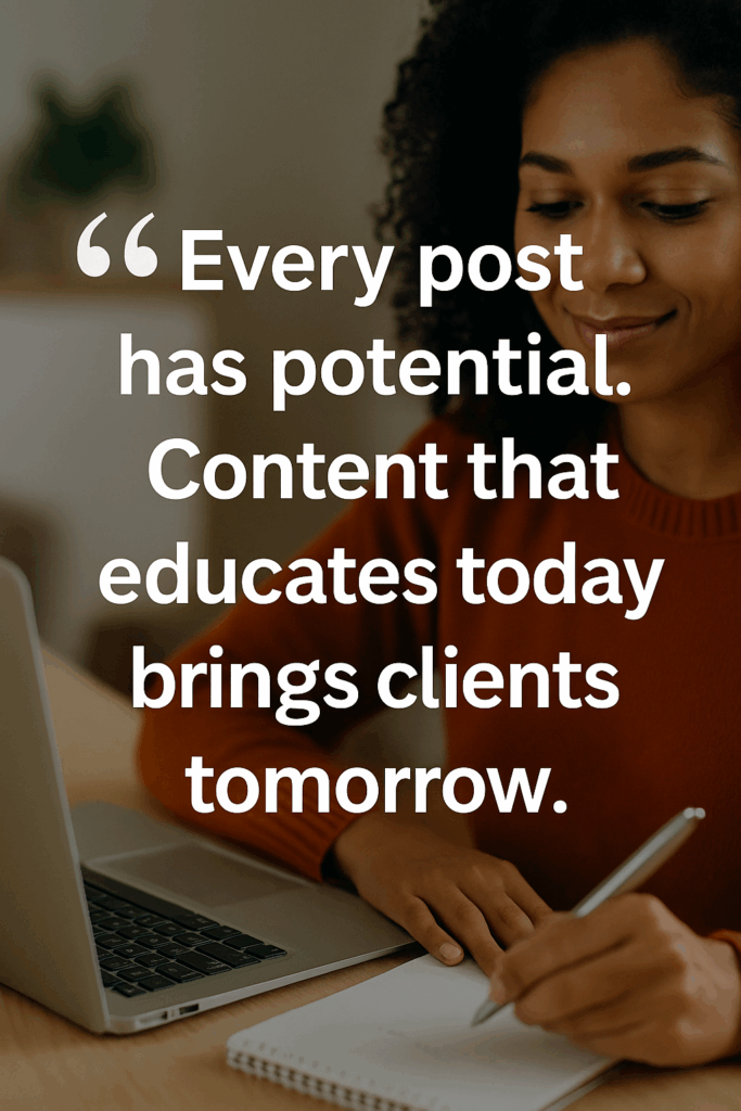 Inspirational image of business owner celebrating success from a blog lead, emphasizing the power of storytelling-driven content that builds trust and drives action.