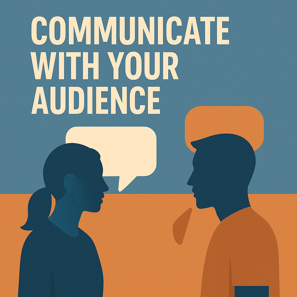 Illustration of a leader presenting rebrand visuals to an audience with tagline “Bring Customers Into the Story.