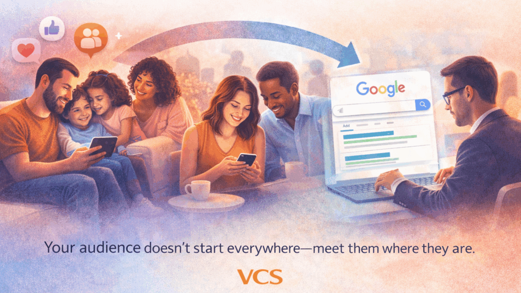 Audience journey from social media discovery to Google search advertising