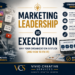 Marketing Leadership vs Execution cover image showing contrast between chaotic marketing tasks and structured strategy, representing the importance of strategic marketing leadership for business growth. The design includes visual elements such as scattered marketing icons and organized planning tools, symbolizing the difference between reactive marketing and intentional leadership. The title “Marketing Leadership vs Execution: Why Your Organization Is Stuck (and How to Fix It)” is prominently displayed in a clean, professional layout using navy, gold, and white brand colors. The image reinforces themes of strategic clarity, marketing alignment, and growth planning for small businesses, nonprofits, and organizations seeking better marketing outcomes.