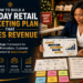 Retail business owner reviewing a holiday marketing plan featuring campaign timelines, promotional schedules, customer journey mapping, revenue projections, and seasonal sales strategies. The image represents holiday marketing planning, retail growth strategy, customer engagement, holiday campaign development, and revenue-focused marketing execution. Includes planning documents, calendars, marketing analytics, and holiday preparation concepts designed to help retailers improve sales and customer experiences. The visual emphasizes strategic business leadership, holiday revenue growth, retail marketing success, and customer acquisition planning. Includes the title "How to Build a Holiday Retail Marketing Plan That Drives Revenue" and the Vivid Creative Services logo.