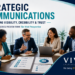 Editorial cover image for the Strategic Communications: Building Visibility, Credibility & Trust executive series from The Vivid Perspective. Features a diverse executive leadership team collaborating around a conference table while reviewing strategic communications plans, messaging frameworks, and organizational priorities. Represents leadership communications, strategic planning, brand visibility, organizational credibility, stakeholder trust, executive collaboration, integrated marketing communications, public relations strategy, nonprofit leadership, healthcare communications, education leadership, government communications, and business growth. Branded by Vivid Creative Services, the image emphasizes a Strategy First approach to building long-term relationships, organizational reputation, and meaningful stakeholder engagement through intentional, consistent communications.